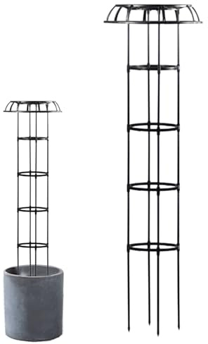 Garten-Obelisk – pulverbeschichteter Stahl, freistehend, großer Kletterpflanzenrahmen, langlebiges, dekoratives dekoratives Rankspalier, stabiler, hoher Pflanzenturm für Clematis, Rosen, Hopfen