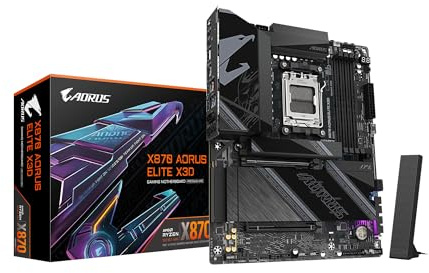 GIGABYTE Scheda madre AORUS Elite X3D AMD AM5 ATX X870, supporta AMD Ryzen serie 9000/8000/7000, DDR5, fase di alimentazione 16+2+2, 4X M.2, PCIe 5.0, USB4, WIFI7, 5 GbE, PCIe EZ-Latch Plus, garanzia