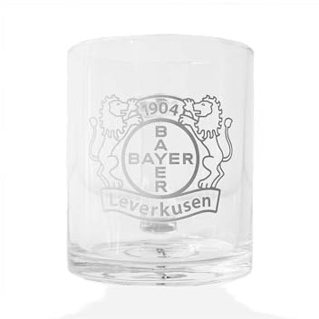 Bayer 04 Leverkusen Glas Tasse mit Logo – Fußball Fan Tasse aus Glas – Kaffee & Tee Becher für Fans – Bundesliga Fanartikel – Geschenk für Leverkusen Fans