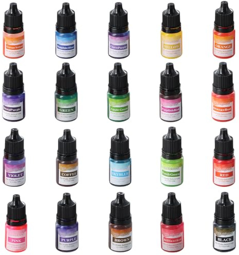 20 Colores Colorante Para Velas, Tinte Para Velas, Colores Para Velas de Alta Concentración Para Bricolaje en Cera de Soja, Parafina y Gel - 5 ml