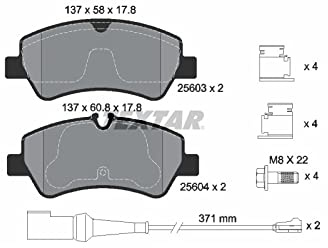 TEXTAR Bremsbelagsatz, Scheibenbremse 2560303 Kompatibel mit: FORD TRANSIT Bus, TRANSIT V363 Bus, TRANSIT V363 Kasten, TRANSIT V363 Pritsche/Fahrgestell