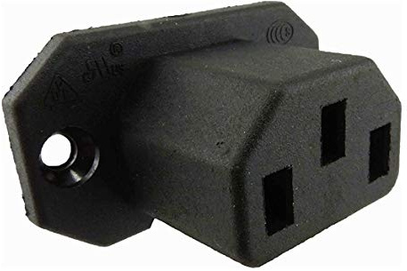 Daier Kaltgeräte Einbau-Stecker Einbau-Buchse C-14 mit Schalter, Kaltgeräte-Buchse, 250V AC 10A, Löt oder Steckanschluss 4,8mm (Stecker typ 1)