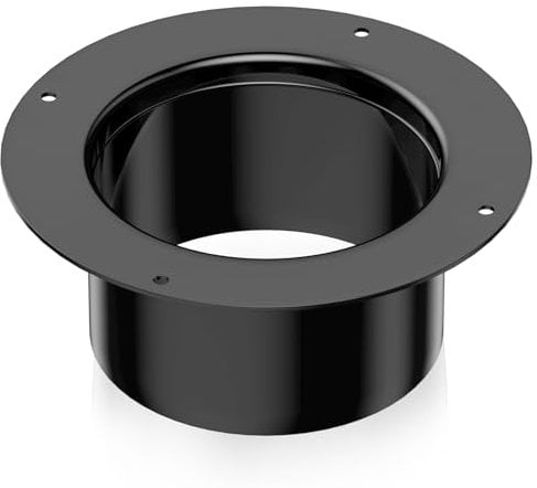 Hon&Guan ø125mm Aufschweißflansch 5 Inch Lüftungsrohr Schwarz, ABS Wandflansch Verbinder für Lüftungsrohr Luftführung Anschluss Klimaanlage Abluftrohr Trockner
