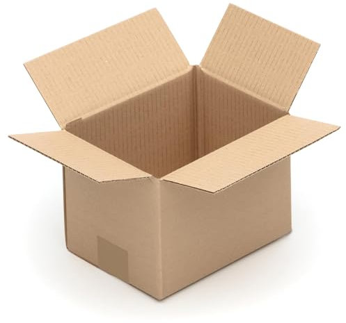 KK Verpackungen Versandkartons 200 x 150 x 150 mm Braun 1-wellig (Außenmaß 205 x 155 x 155 mm) | 100 Stück, Faltkartons Kartons für Versand als DHL Päckchen M Hermes Päckchen DPD GLS Paketklasse XS