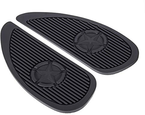 C-FUN Coppia Moto Cafe Racer Serbatoio del Carburante Tappo Pad Protector Gomma Decalcomania Adesivo Universale - Nero