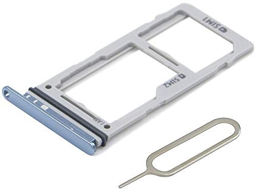 MMOBIEL Tiroir Carte Dual Sim de Rechange Compatible avec Samsung Galaxy S10 / S10 Plus 2019 - INCL. Joint en Caoutchouc et l'épingle SIM - Support Carte SIM - Bleu