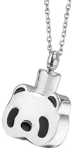 Daesar Stainless Steel Necklace for Women and Men Ash Pendant Necklace Cute Panda Pendant Necklace Silver for Women