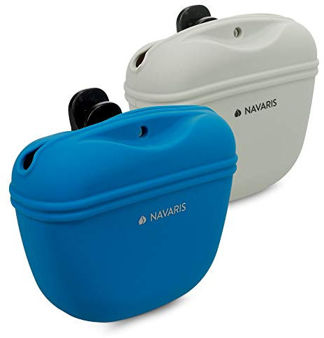 Navaris Hunde Futterbeutel aus Silikon 2er Set - 2X Snackbeutel mit Clip und Magnet - Futtertasche Leckerlis Trockenfutter Nassfutter