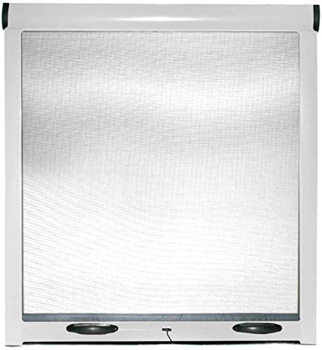 Zanzariera Universale A Rullo Avvolgibile Profilo Riducibile Regolabile Per Finestra Porte Portafinestra Balconi Con Frizione Telaio In Alluminio In Kit Fai Da Te Colore Bianco (160 x 170 cm)