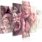 decomonkey Bilder Blumen 200x100 cm 5 Teilig Leinwandbilder Bild auf Leinwand Vlies Wandbild Kunstdruck Wanddeko Wand Wohnzimmer Wanddekoration Deko