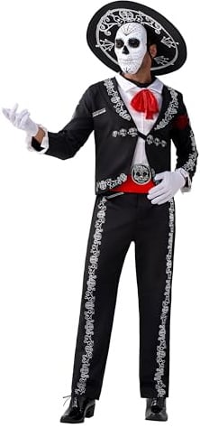 Spooktacular Creations Herren Tag der Toten Kostüm Mariachi Senor Kostüm Set Halloween Dress Up Party, Dia de Los Muertos