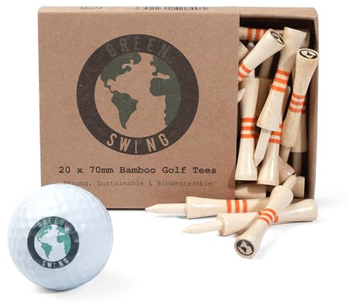 Green Swing 70 mm Bambus-Golf-Tees, Natural Edition