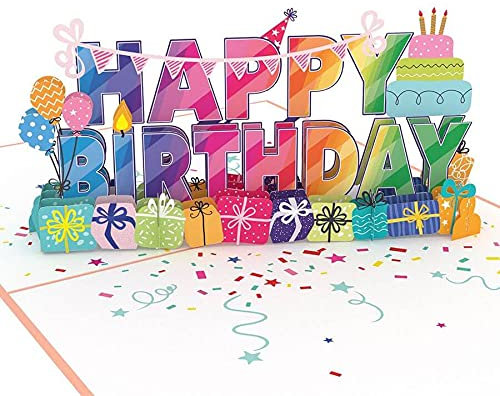 papercrush® Pop-Up Karte Geburtstag „Happy Birthday“ - 3D Geburtstagskarte, Geldgeschenk für Kinder, Teenager, Frauen & Männer - Popup Glückwunschkarte zum Kindergeburtstag für Mädchen & Jungen