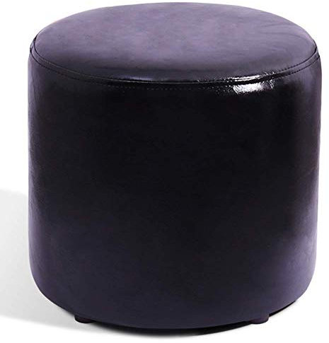 Sywlwxkq Leder gepolsterter Würfel Hocker Osmanisch, Hocker Fußschemel Massivholz Quadratisches Leder Wohnzimmer Couchtisch Kleine Bank-schwarz 30x30x30cm (12x12x12)