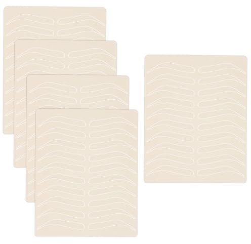 Tattoo Übungshaut Silikon 5 STÜCKE Weiß Augenbrauen Übungs Skins Keine Tinten Tattoo Praxis Kunsthaut 20cm x 15cm für Tätowierer und Anfänger