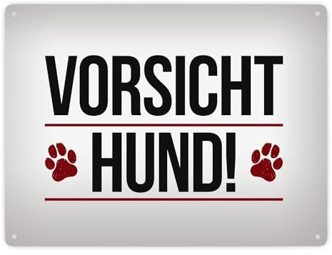 Vorsicht Hund! Metallschild XXL