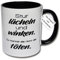 Lustige Tasse, Kaffeetasse mit Spruch Stur lächeln und winken. Du kannst sie nicht alle töten. Teetasse Geschenk Kollegen (Schwarz-Weiß)