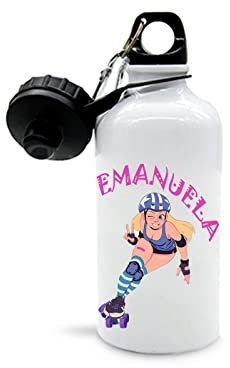 Mr. Gadgets Borraccia Personalizzabile con Nome Vari Modelli-Sport- Bambino-Bambina 500ml (Pattinaggio Artistico Bimba)