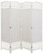 LW Collection Paravent Raumteiler Weiß Rattan - Raumteiler 4 Paneele - Trennwand 170x160cm - Paravent Fertig