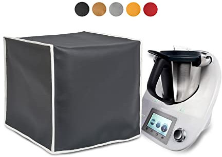 HOMELAY Schutzhülle von hoher Qualität, kompatibel mit Thermomix TM5 TM 5. Handgefertigt. Material: Kunstleder, schmutzabweisend, antibakteriell. Farbige Abdeckung (Anthrazit)