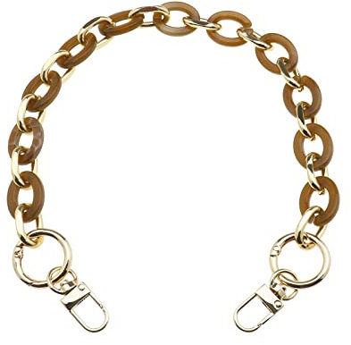 Be In Your Mind Chunky Acryl Geldbörse Strap Handtasche Kette Griff Ersatz Strap DIY Geldbörse Tasche Making Stilvolle Dekoration Zubehör 41 cm lang, braun, 41cm