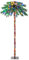 GOPLUS 183cm künstlicher Weihnachtsbaum, Tropische Weihnachtspalme mit 210 4-farbigen LED-Lichtern, 64 Zweigspitzen & Metallsockel, Christbaum Weihnachtsdeko für Zuhause, Büro & Ladenschränke