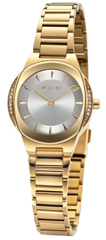 REGENT Damen-Armbanduhr Edelstahl Goldfarben 12211116