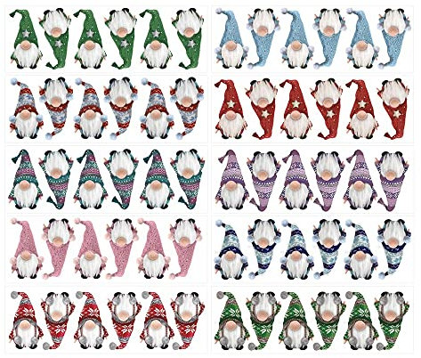 Ideen mit Herz Transparent-Sticker | 10 Bogen à 10 cm x 30 cm | Bunte Aufkleber zum Basteln & Dekorieren (Wichtel Weihnachten)