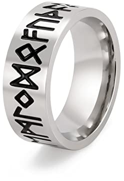SIPURIS Wikinger-Ring für Männer und Frauen, Odin nordischer Futhark Wikinger Rune, drehbare Angstringe, Edelstahl, Ehering, Versprechen, Bandring, nordischer Vegvisir, Kompass, Fidget-Spinner-Ring, Schmuckgröße 7–13