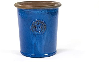 Teramico Pflanzgefäß Provence Keramik frostfest (Royal Blau, 25cm x 28cm) | Handgearbeitete, massive Keramik mit tollem Kronenmotiv: in vielen Farben und Größen absolut Frostfest für Ihren Garten.