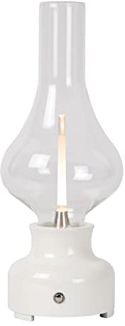 LUCIDE JASON - wiederaufladbare Tischlampe - Akku/Batterie - Ø 12 cm - LED 3 StepDim - 1x2W 3000K - Weiß