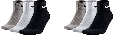 Nike 6 Paar Herren Damen Kurze Socke Knöchelhoch Weiß Grau Schwarz SX7667