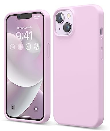 elago Liquid Silicone Case Kompatibel mit iPhone 14 Hülle (6.1), Hochwertiges Silikon, Ganzkörperschutz - 4 Schichten stoßfeste Handyhülle, kratzfestes weiches Mikrofaserfutter (Licht Lila)