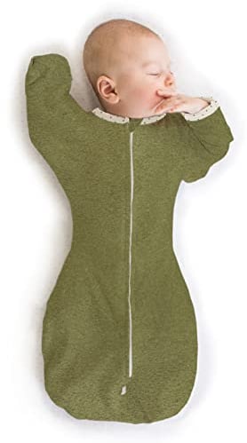 SwaddleDesigns Transitional Swaddle Sack, Baby Swaddles for Newborn with Arms Up Half-Length Sleeves & Mitten Cuffs, Sleep Sack Wearable Blanket
