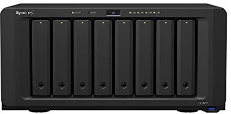 Synology Seagate IronWolf DS1821+ Station de disque NAS 8 baies (AMD Ryzen V1500B Quad-Core 2,2 GHz 4 Go DDR4 ECC SODIMM 4 x 1 GbE RJ-45 LAN-Port) 32 To avec 8 x 4 To Seagate IronWolf