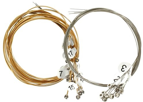 Bonsicoky Ein Set von 24 Harfensaiten, Ersatz Metallsaiten für Harfe