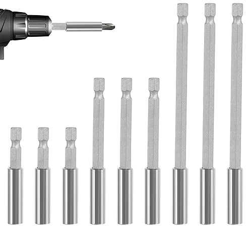 9 Stück Magnetische Bohrer Verlängerung 1/4 hex-shank Bit Verlängerung, Schnellwechsel Bithalter 60/100/150mm Halter Bohrmaschine Verlängerungsstange