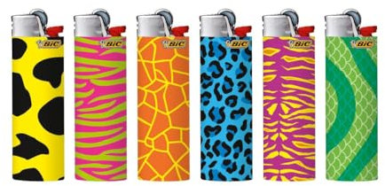 Accendini BIC 6 Maxi decorati con Neon Skin