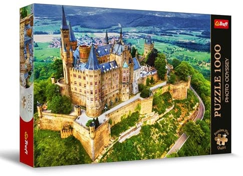 Trefl Premium Plus Quality - Puzzle Photo Odyssey: Burg Hohenzollern, Deutschland - 1000 Elemente, Einzigartige Fotoserie, Ideale Anpassung der Teile, für Erwachsene und Kinder ab 12 Jahren