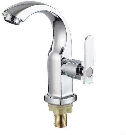 Robinet de salle de bain monté sur pont Robinet de lavabo à poignée unique Mélangeur froid/chaud Robinet d'évier incurvé pour cuisine et salle de bain Accessoires