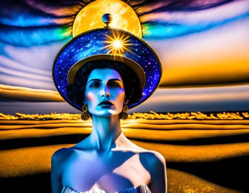 ZHAOSHAN Leinwandbild, Poster, 58 x 90 cm, ohne Rahmen, I Carry the Sun in a Golden Cupthe Moon