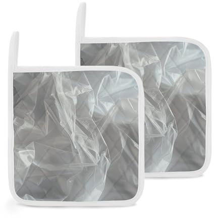 Lot de 2 maniques résistantes à la chaleur et imperméables - Sac en plastique transparent - Pour micro-ondes, four, barbecue - 20,3 x 20,3 cm