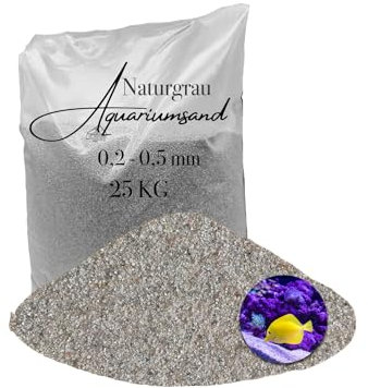 Aquariumsand Aquariumkies 25 kg 0,2-0,5 mm hellgrau gewaschen kantengerundet Quarzsand