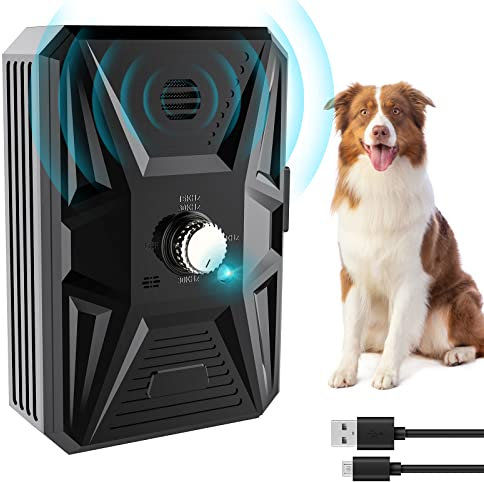 Anti Bell Gerät Hunde, 3 Modi Antibell Ultraschall Gerät, 33 Fuß Stopp Hundebell Gerät, IPX4 wasserdichtes Antibell für Hunde für das Training Großer Kleiner Hunde im Freien und Innenbereich