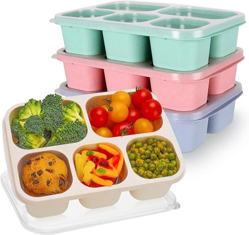 Twirlux Lunch Boxes, Set of 4 Bento Boxes with Forks, Spoons and Sauces Containers, for food and snacks for breakfast, lunch and dinner at work and picnic. Unbreakable containers with airtight lids
