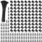 VooGenzek 90 Sets 14.6 * 9.9 mm Saddle Type Cable Tie Mount Bases, Saddle Type Mount Wire Holder, with M3.5 Screws and Cable Ties, for Wire and Cable Tidy, Black