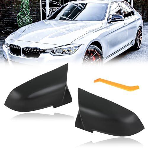 DREAMIZER Auto Spiegelkappen, 1 Paar Auto Spiegelabdeckungen Abdeckungen Seitenspiegel Kompatibel mit 220i 328i 420i F20 F21 F22 F23 F30 F31 F32 F33 420i F34 F36 F87 X1 E84 1er 2er 3er 4er (Schwarz)