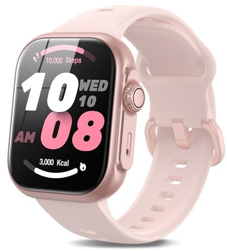 Smartwatch Damen mit GPS und Alexa Built-in, 1.85'Fitnessuhr mit Telefonfunktion, Pulsmesser,Schlafmonitor, Spo2, Schrittzahler, 100+ Sportmodi Fitness Tracker Sportuhr für Android iOS (Rosa)