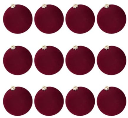 Fenteer 12 Stück Weihnachtskugeln, hängende Ornamente, Christbaumschmuck, Christbaumkugeln für Zuhause, Thanksgiving, Alle Burgunder