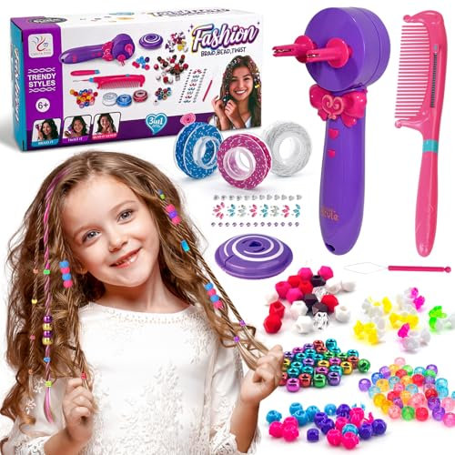 Automatic Hair Braider, Haarschmuck Mädchen Haarflechtmaschine, Elektrischer Haarflechter für Mädchen, DIY-Haarstyling-Set mit 3 Flechtstilen, Kreative Haardekorationen für Kinder